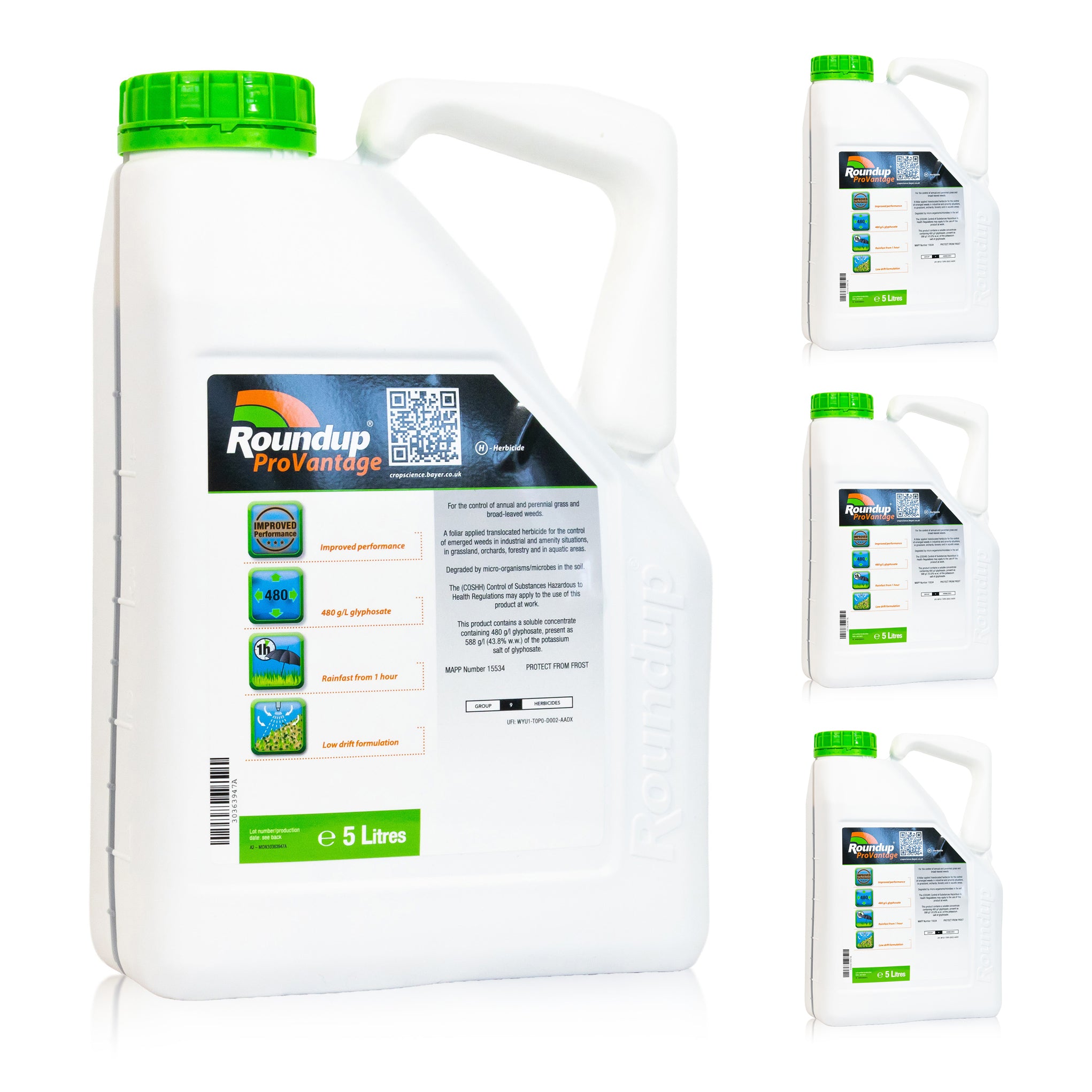Roundup ProVantage 480 4x5L | Glyphosate Weed Killer