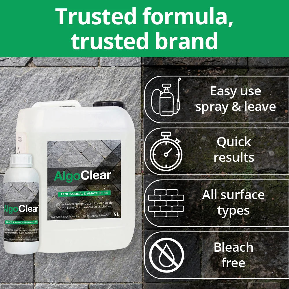 AlgoClear Home and Garden Concentrated Hard Surface Cleaner (5L, 1L)