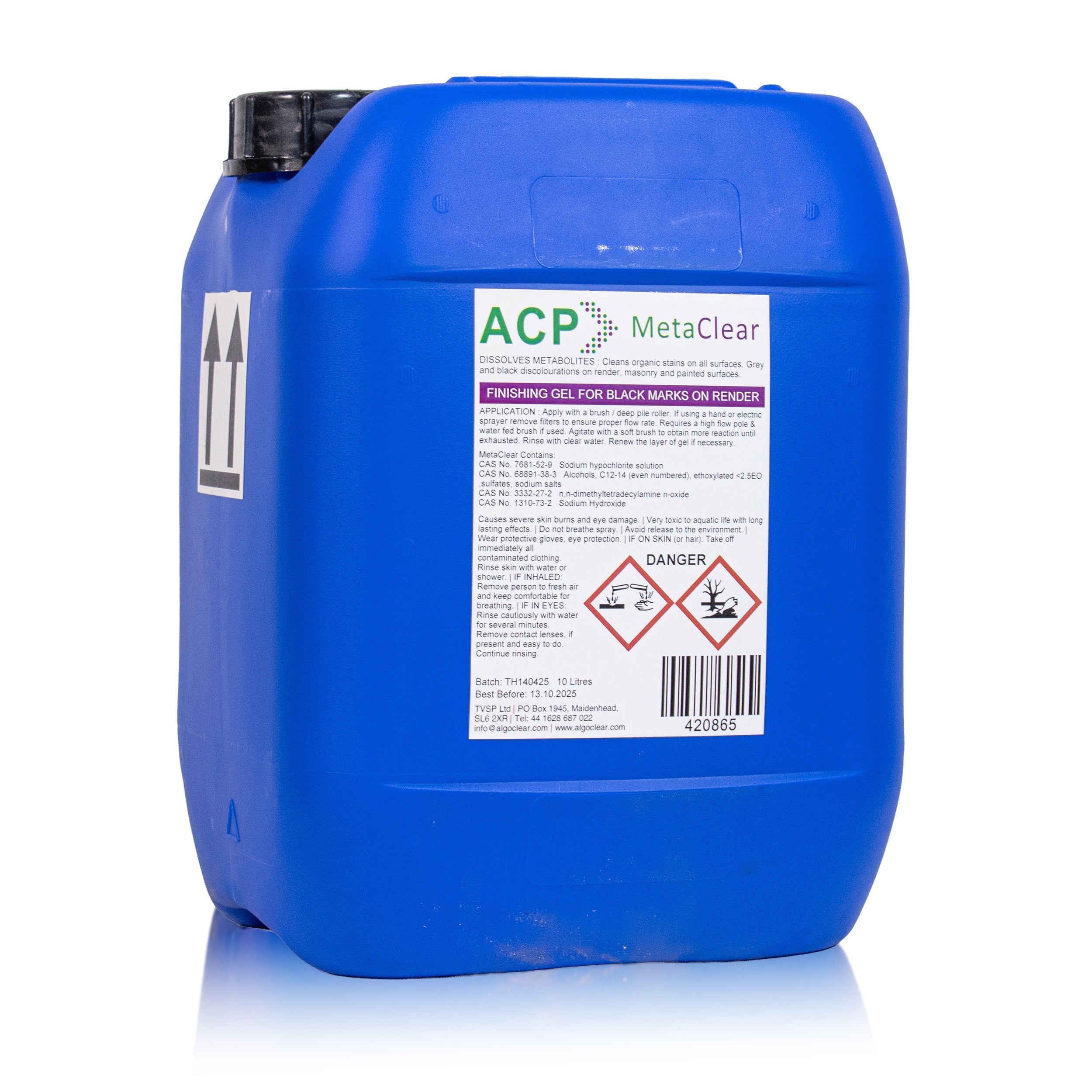 10 litre bottle of Metaclear