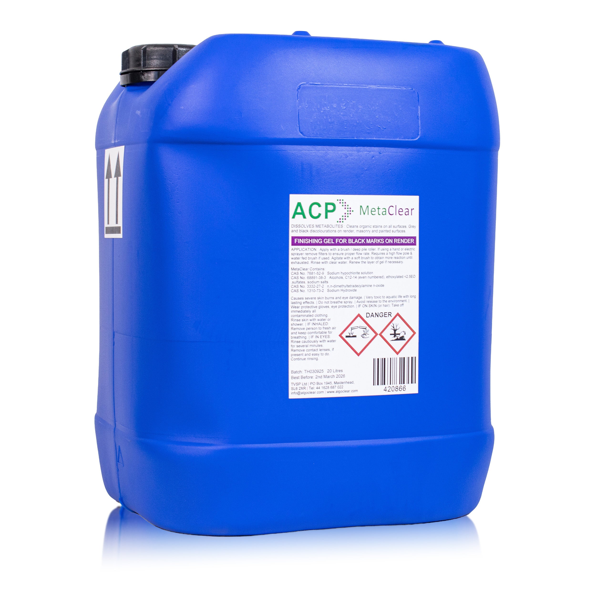 20 litre bottle of Metaclear