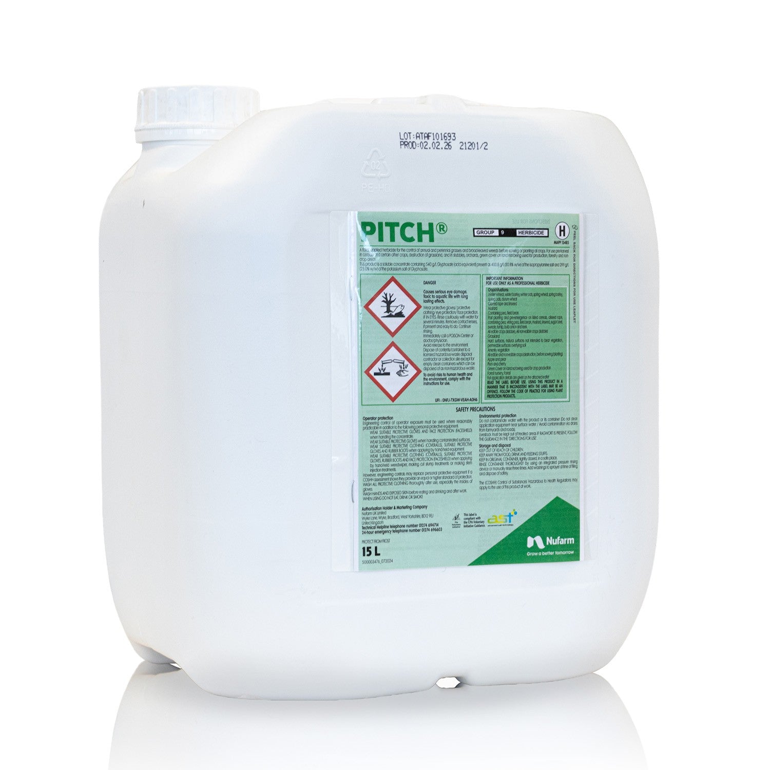Pitch – Super Strength Glyphosate Total Weed Killer (15L)