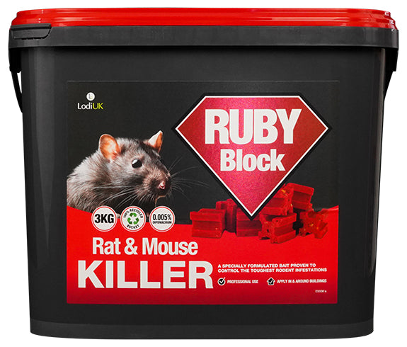 Ruby Blocks Wax Blocks – Professional Rodenticide (3kg-10kg)