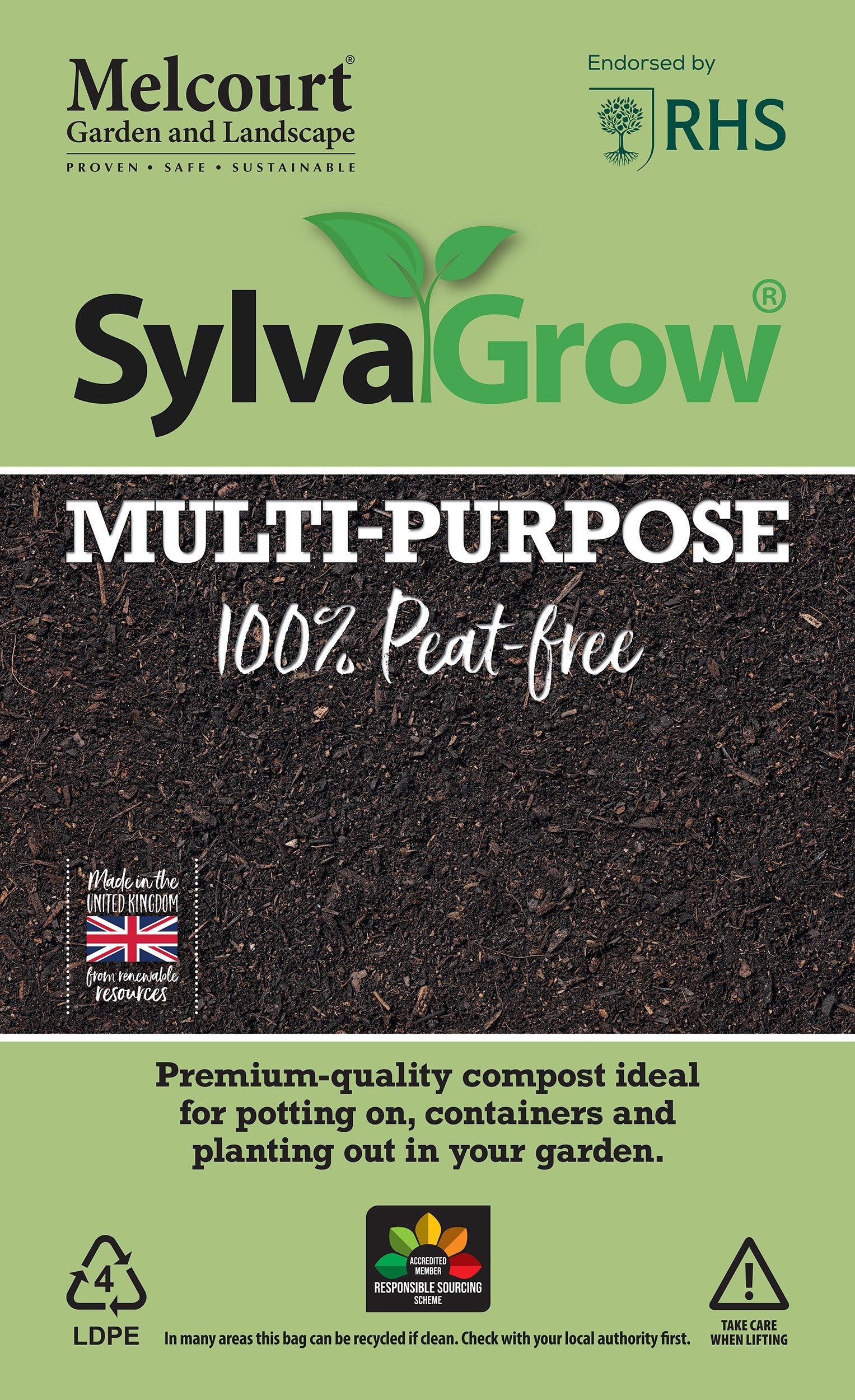 Melcourt RHS Sylvagrow Multi-Purpose Peat-Free Compost (15L)