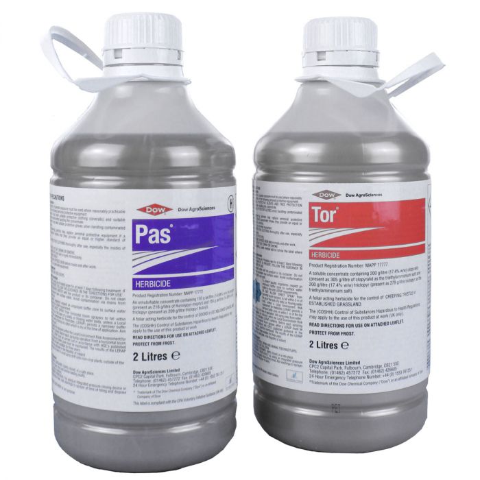 PAS TOR TWIN PACK 1X2L + 1 X 2L - POWERFUL GENERAL GRASSLAND WEEDKILLER